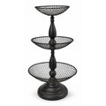 Black Metal 3 Tier Wire Basket Stand 21" Countertop Fruit Storage Organizer
