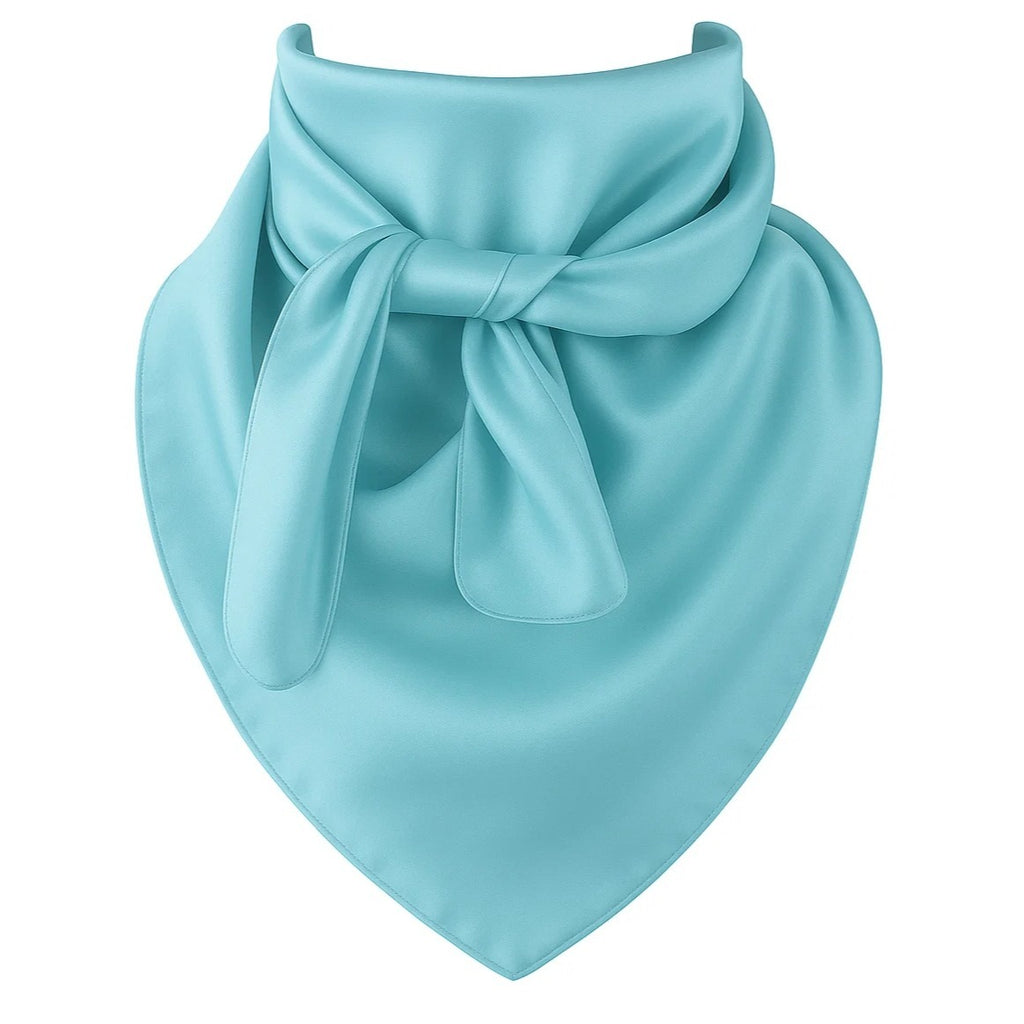 Aqua Blue Wild Rage Large Scarf 35x35" Satin Wild Rag Western Accessory Cowgirl or Cowboy Wild Rag
