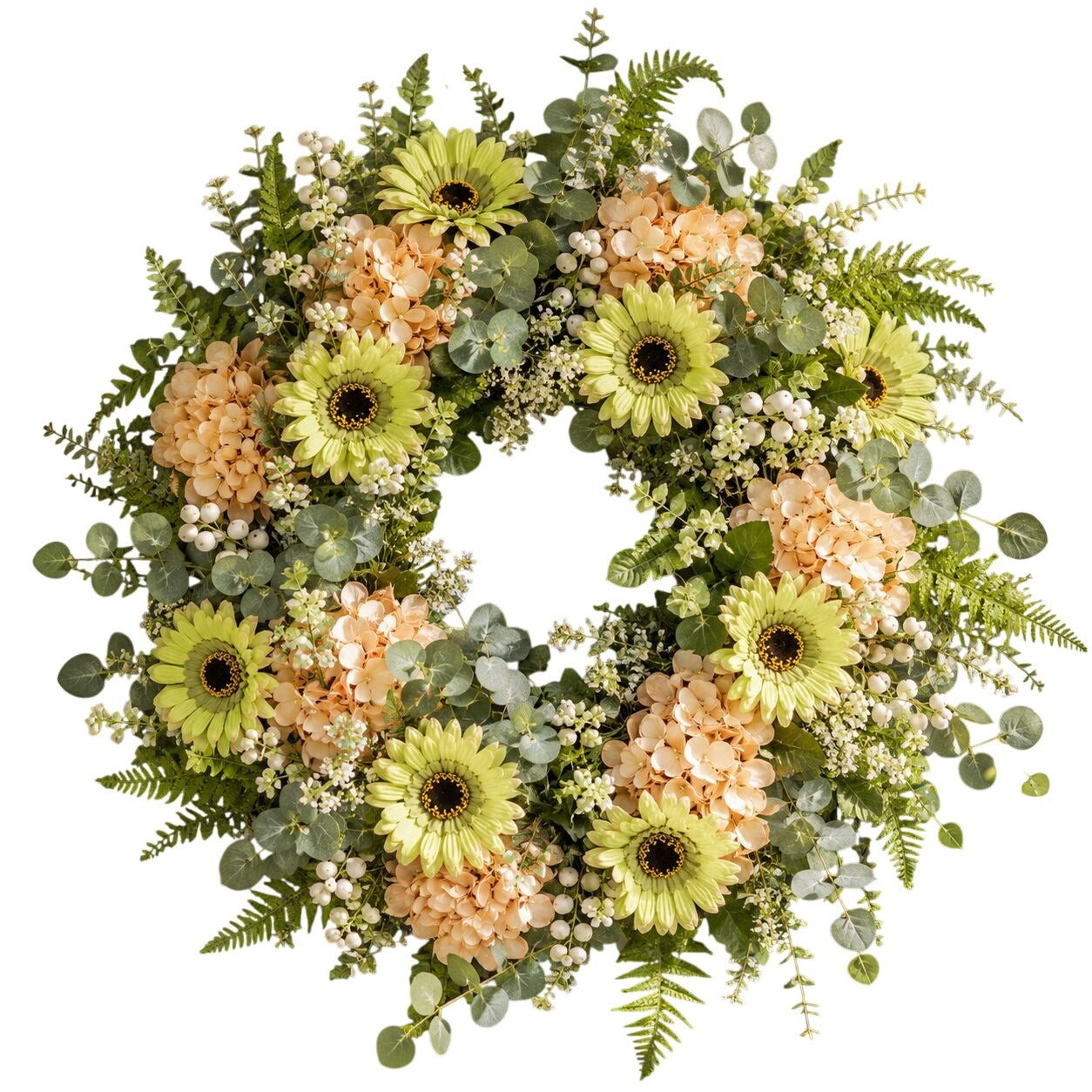 Set of 2 Green Gerbera Daisy Bushes Artificial Flowers Faux Floral Stems Spring Decor Cottagecore Decor French Country Wedding Flowers