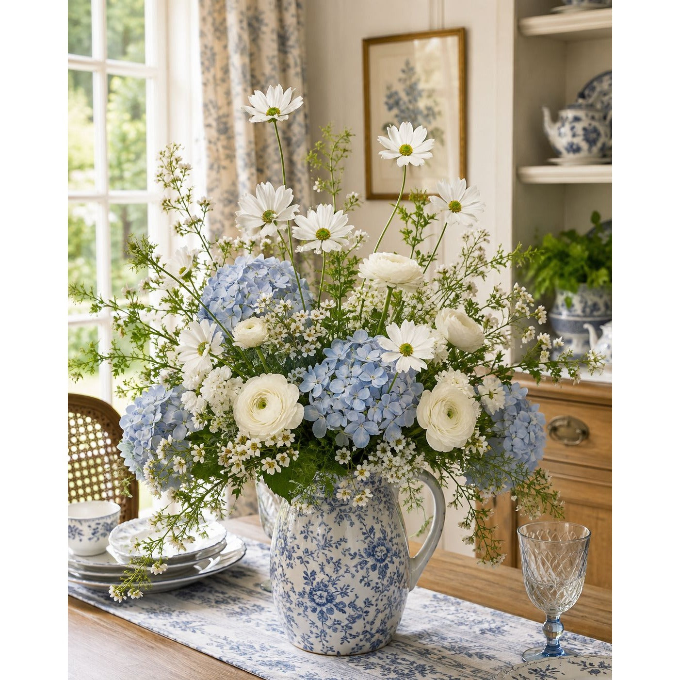 White Artificial African Daisy Stems Set of 3, 25 Inch Real Touch Flowers