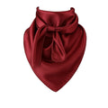 Burgundy satin scarf with a bow on a white background
