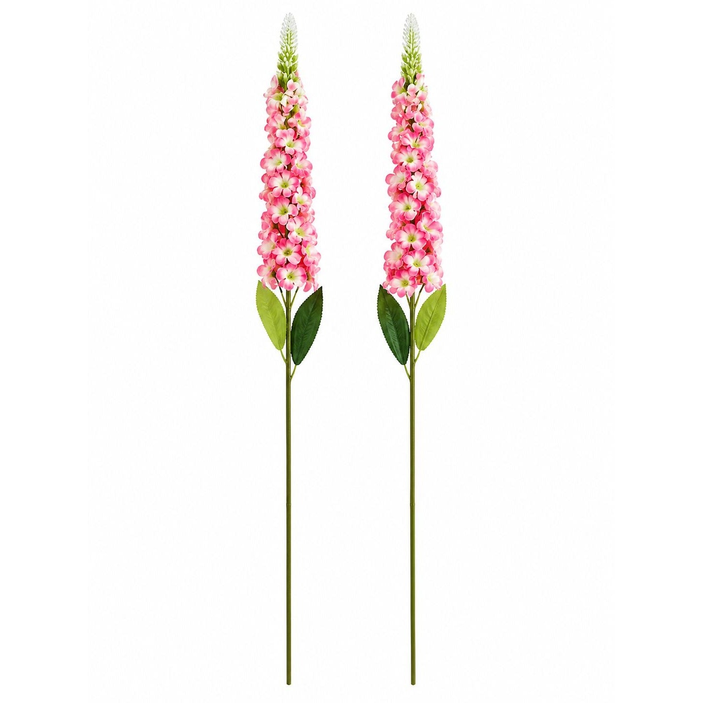 Pink Snapdragon Stems Set of 2 Artificial Larkspur Spike Flowers 26 Inch Faux Floral for Spring Summer Wedding Decor