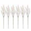 White Flocked Artificial Grass Stems, Set of 6, 16-Inch