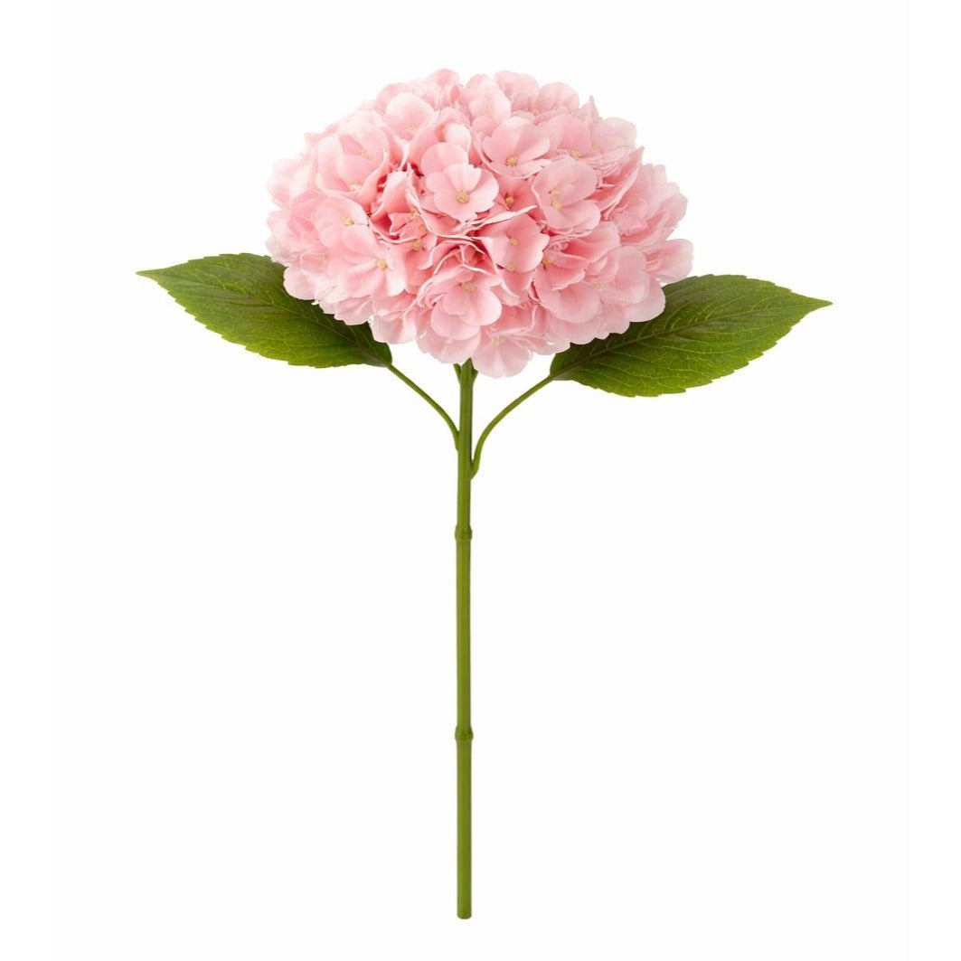 Blush Pink Hydrangea Stem Faux Flower 16 Inch Artificial Hydrangea Bloom 6 Inch Floral Head Wedding Decor Centerpiece