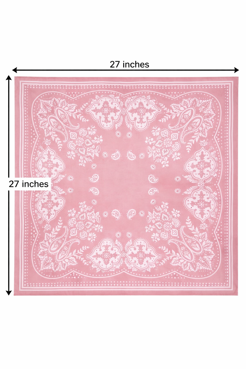 27x27 Blush Pink Paisley Wild Rag Western Cowgirl Scarf