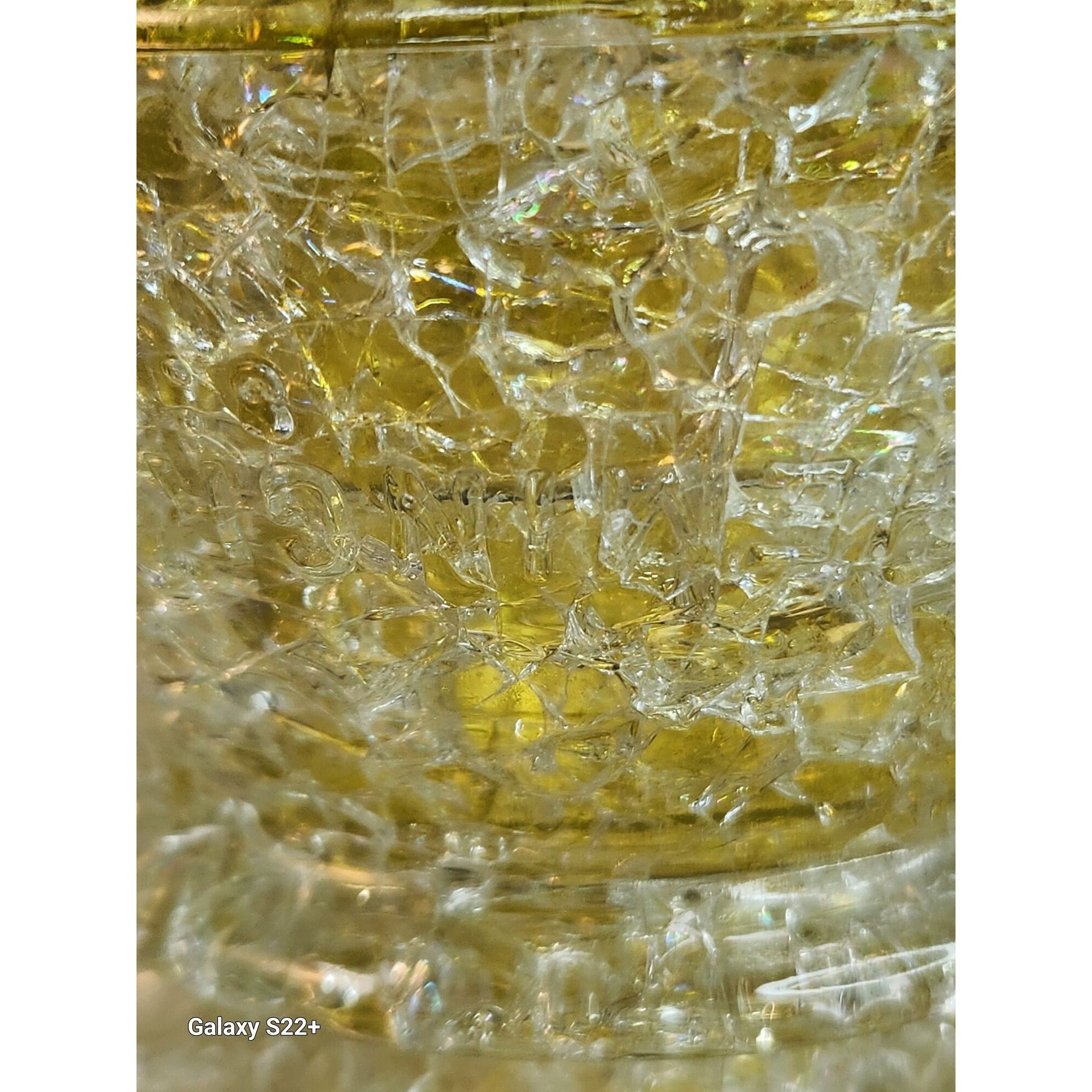 Set of 2 Upcycled Glass Insulator Candle Holders and Bud Vases, Yellow Crackle Glass, Vintage Handcrafted