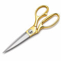 Gold Handle Sewing Scissors 8 Inch Stainless Steel Silver Blades Tailor Shears Fabric Cutting