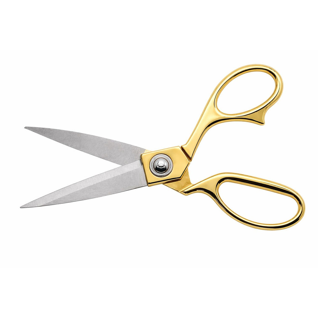 Gold Handle Sewing Scissors 8 Inch Stainless Steel Silver Blades Tailor Shears Fabric Cutting