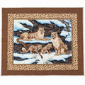 Vintage Cranston VIP Snow Leopard Fabric Panel, 34x44 Cotton Quilt Center