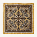 Gold Brown Paisley Wild Rag Scarf 35x35 Satin Western Cowgirl Cowboy Bandana