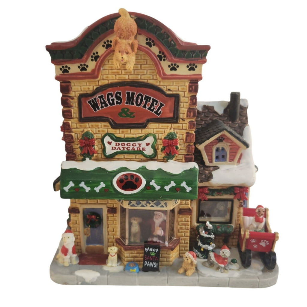 Lemax 2022 Wags Motel & Doggy Daycare, Lighted Porcelain Caddington Village