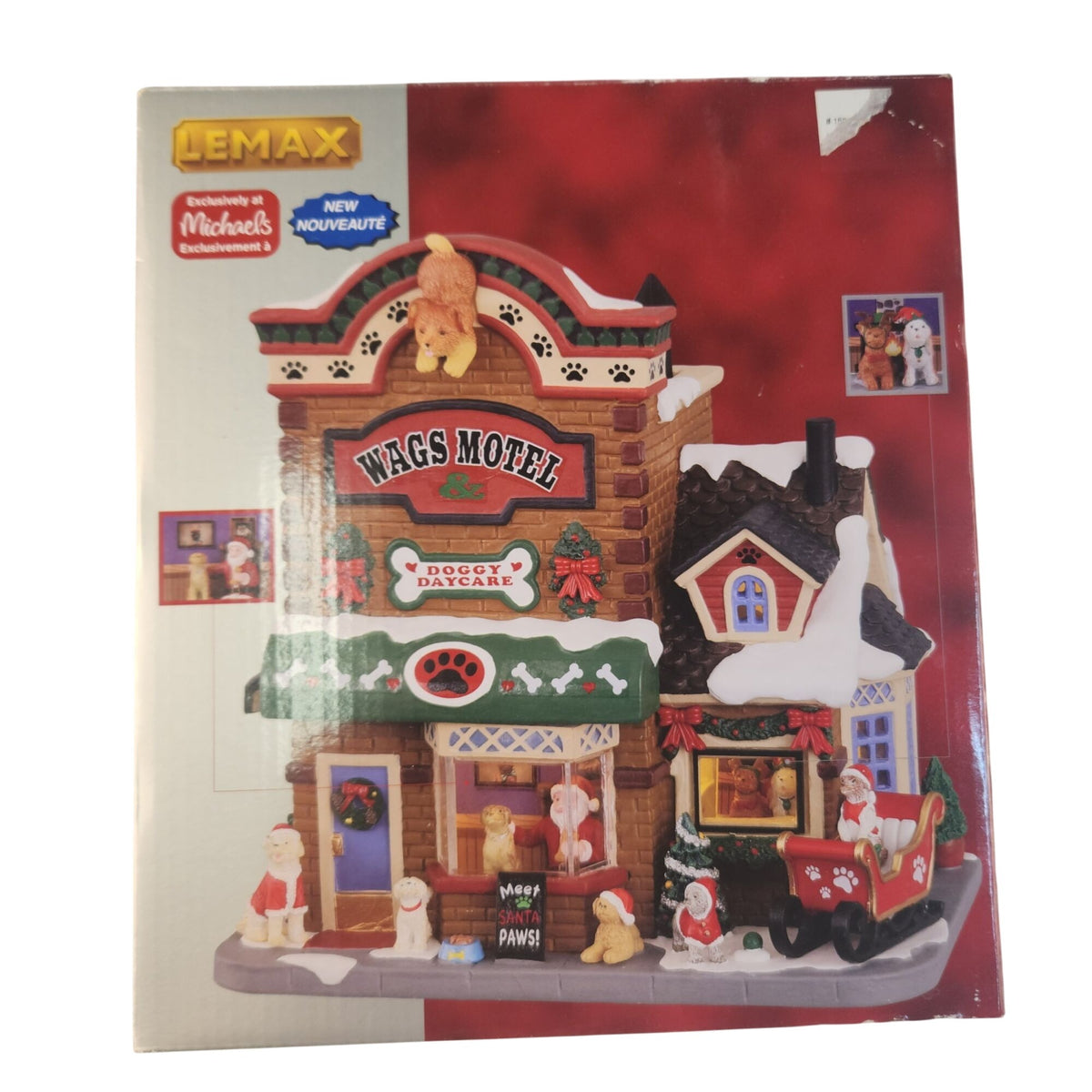 Lemax 2022 Wags Motel & Doggy Daycare, Lighted Porcelain Caddington Village