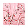 Pink Magnolia Satin Scarf 35x35 Floral Square Hair Head Neck Scarf for Women