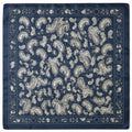 Navy Satin Paisley Scarf Women Square Hair Neck Scarf Boho Western Bandana 27x27