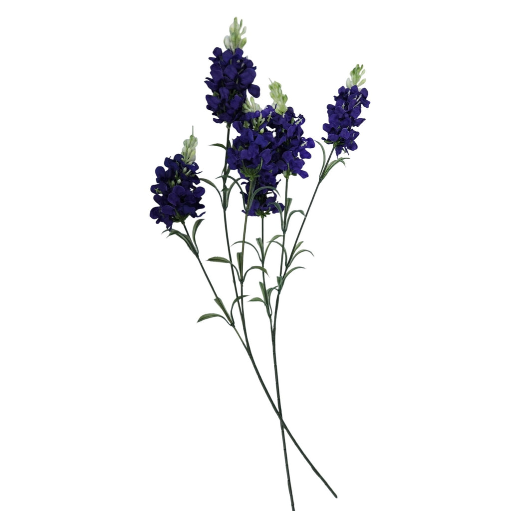 Artificial Purple Delphinium Stems Set of 2 Faux Larkspur Flowers Wedding Decor
