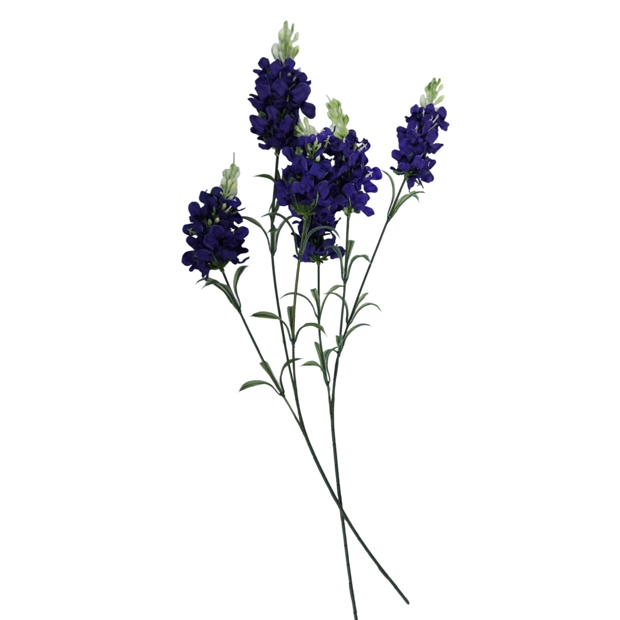 Artificial Purple Delphinium Stems Set of 2 Faux Larkspur Flowers Wedding Decor