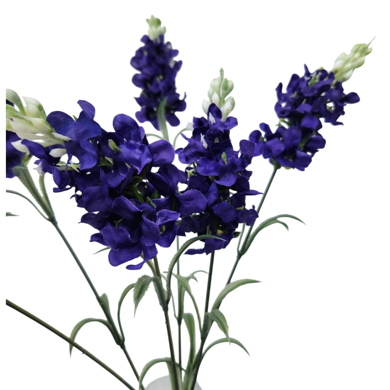 Artificial Purple Delphinium Stems Set of 2 Faux Larkspur Flowers Wedding Decor