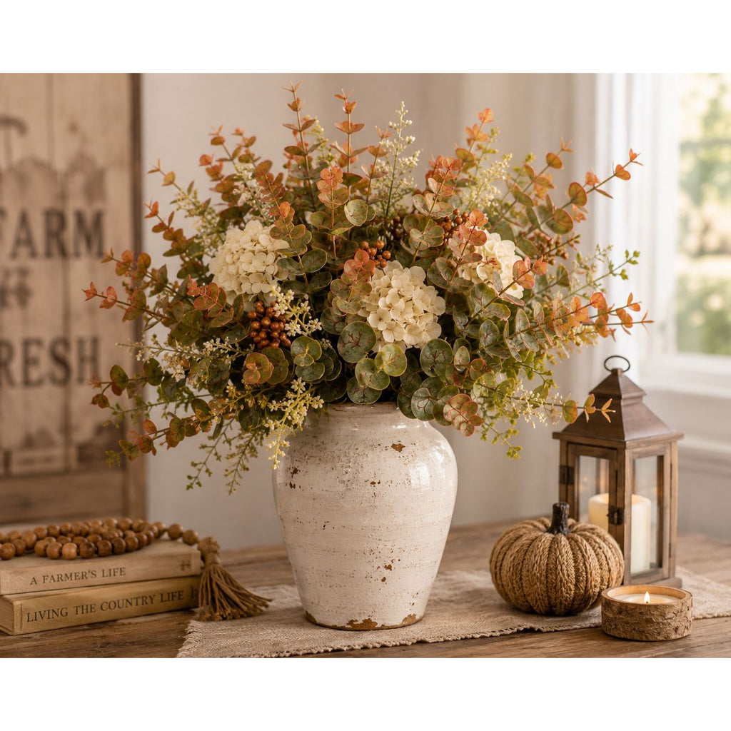 Artificial Eucalyptus Stems Faux Eucalyptus Bundle Fall Greenery Autumn Eucalyptus Picks Vase Filler Rustic Wedding Decor 9 Stem Bunch