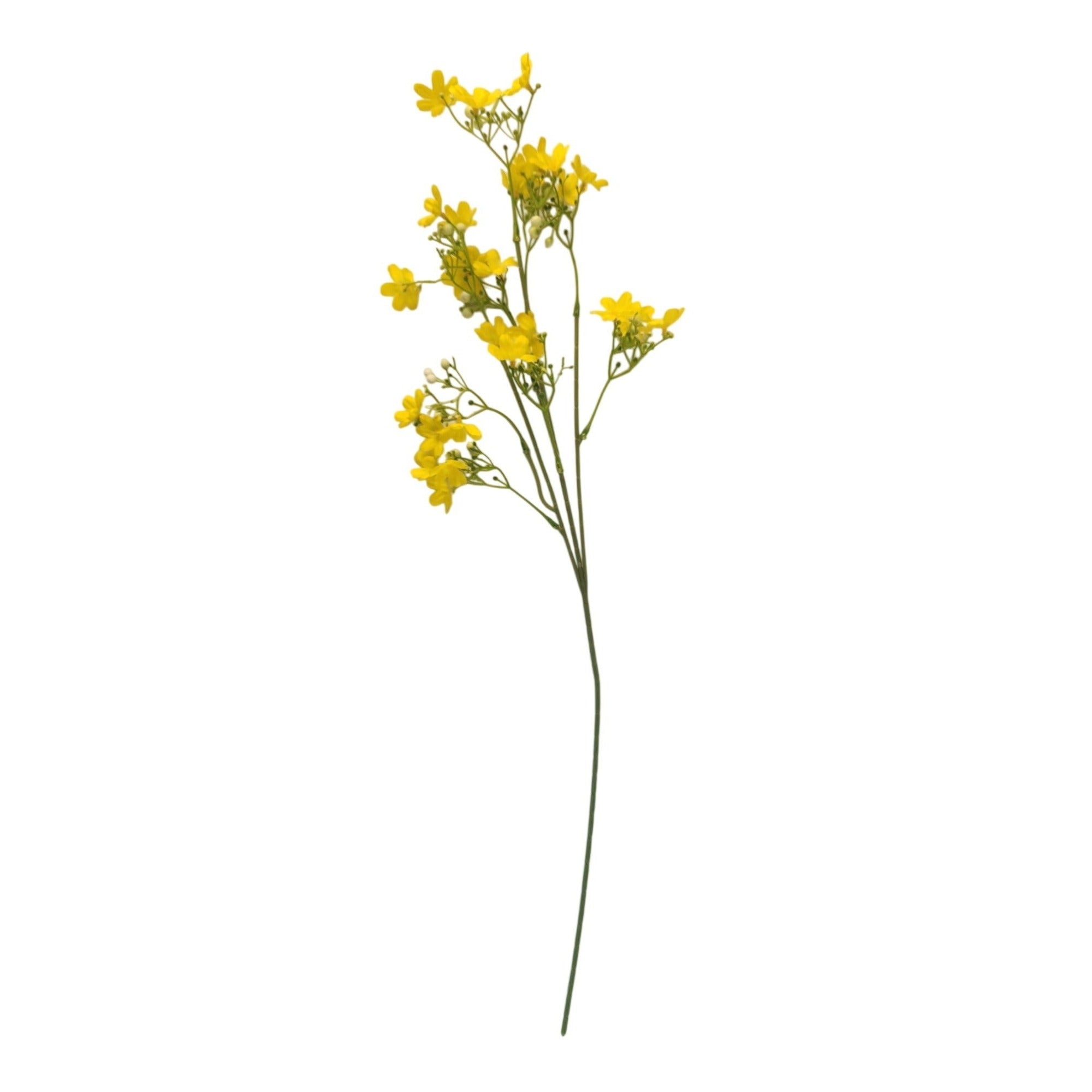 Artificial Buttercup Yellow Dogwood Stems 2 Pcs Faux Wax Flower Yellow Floral Spring Decor 24 Inch