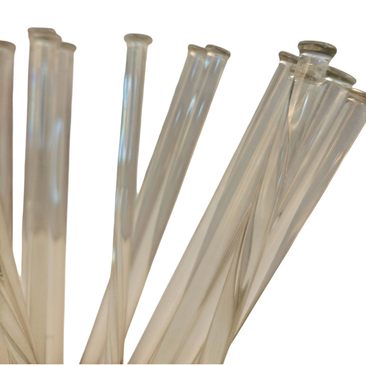 Glass Stir Sticks Set Of 24 - 8" Long Durable Clear Glass Elegant Design