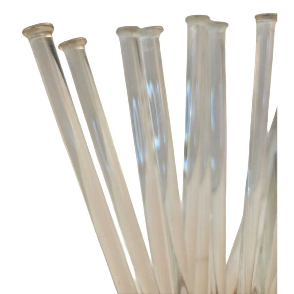 Glass Stir Sticks Set Of 24 - 8" Long Durable Clear Glass Elegant Design