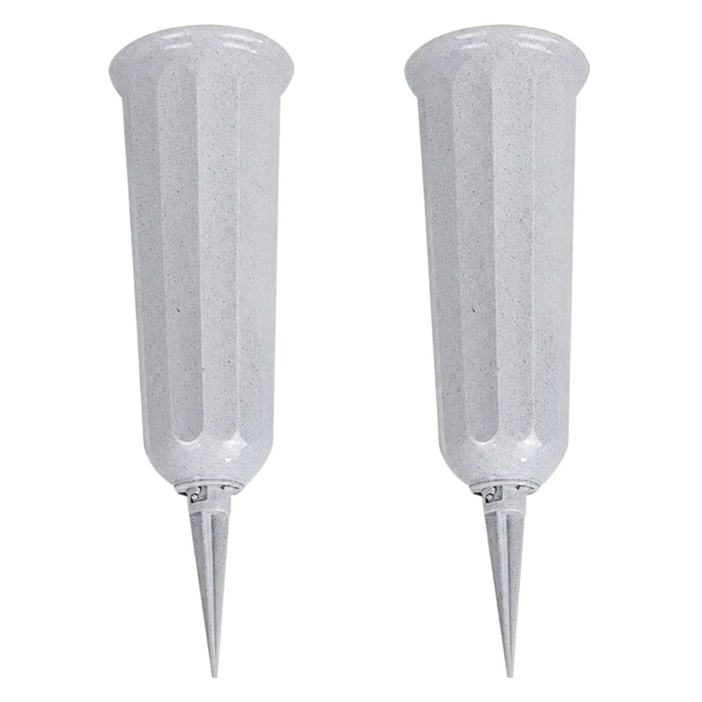 Set of 2 Grave Flower Holders Cemetery Vase with Stake Memorial Floral Vase Outdoor Grave Decoration Plastic Cemetery Flower Holder