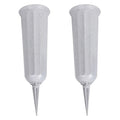 Set of 2 Grave Flower Holders Cemetery Vase with Stake Memorial Floral Vase Outdoor Grave Decoration Plastic Cemetery Flower Holder