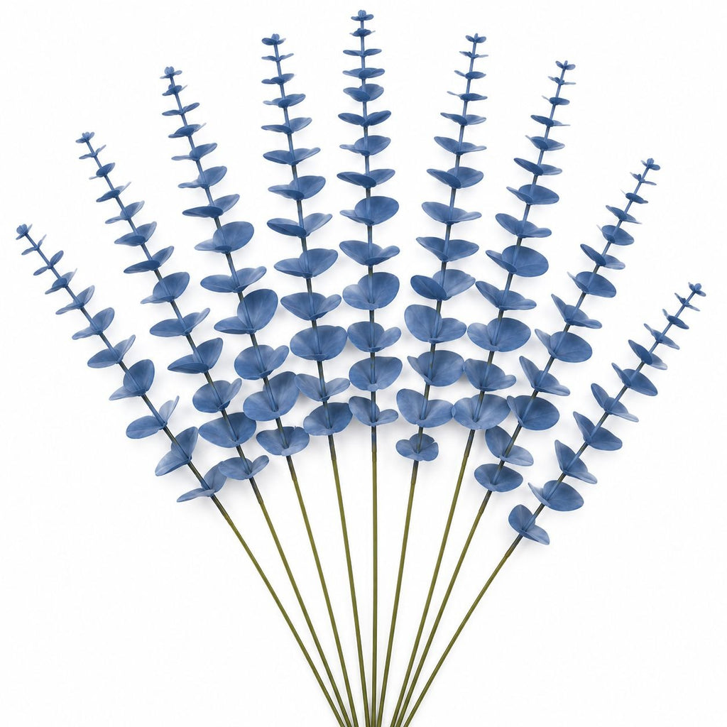 French Blue Eucalyptus Stems Blue Eucalyptus Greenery Faux Eucalyptus Coastal Decor Wedding Greenery Farmhouse Floral Supply