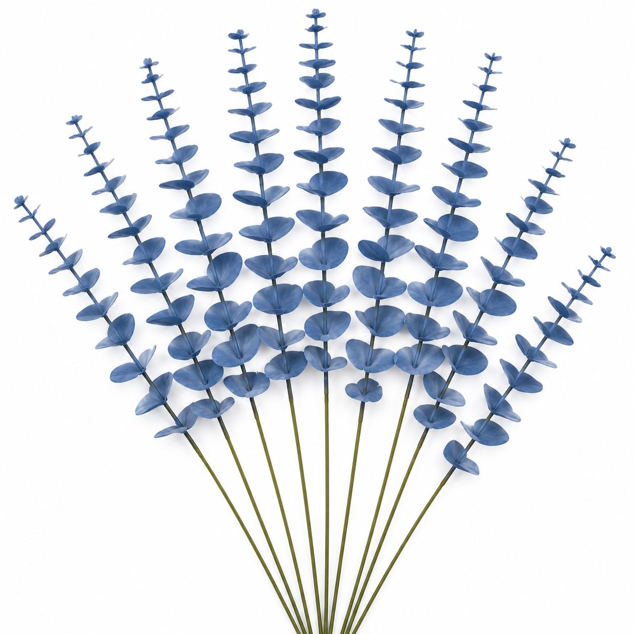 French Blue Eucalyptus Stems Blue Eucalyptus Greenery Faux Eucalyptus Coastal Decor Wedding Greenery Farmhouse Floral Supply