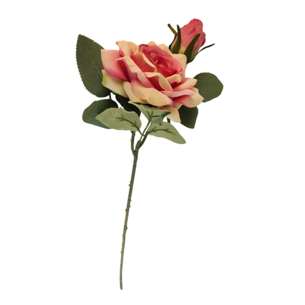 Artificial Pink Rose Stem Faux Flower Modern Wedding Floral Home Decor Accent
