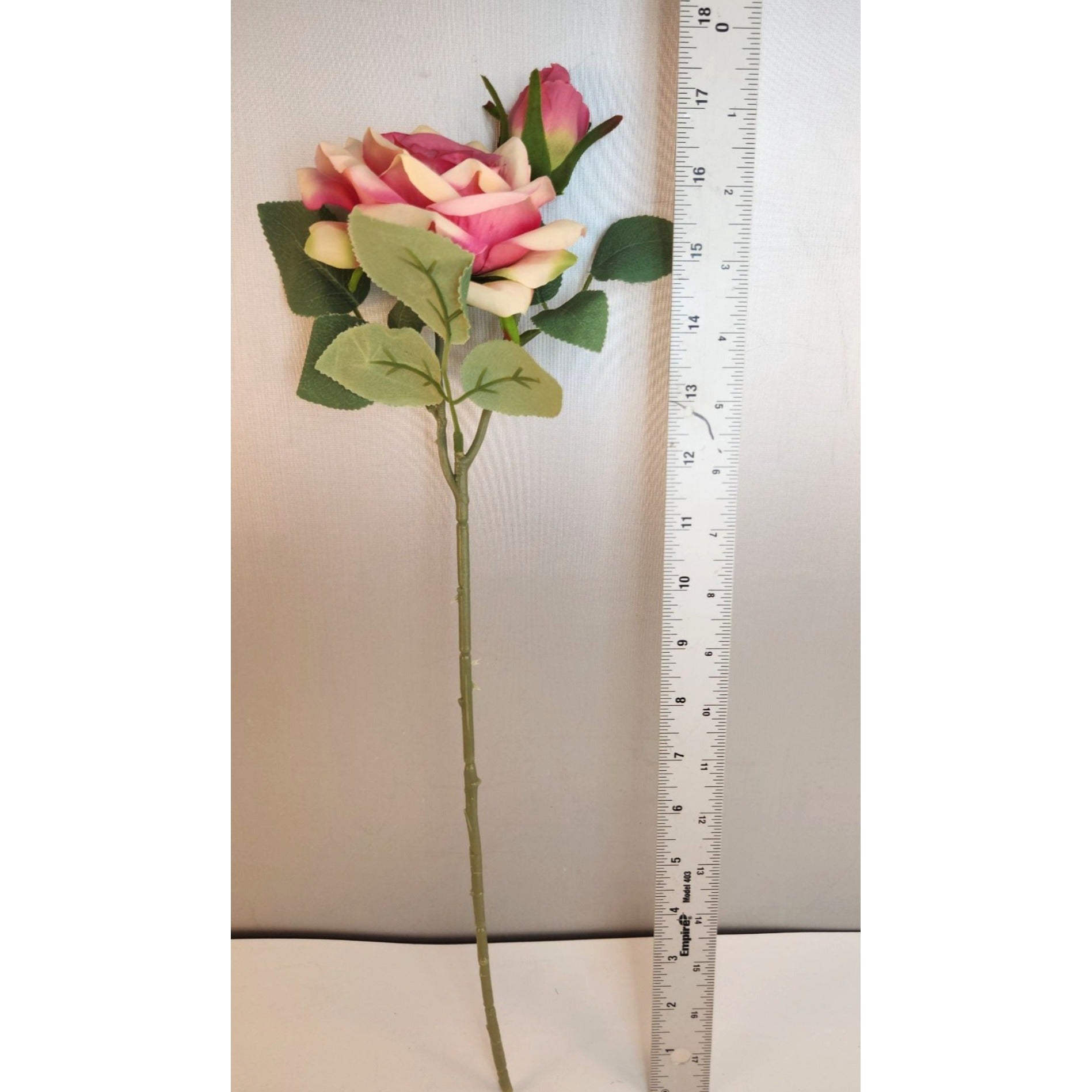 Artificial Pink Rose Stem Faux Flower Modern Wedding Floral Home Decor Accent