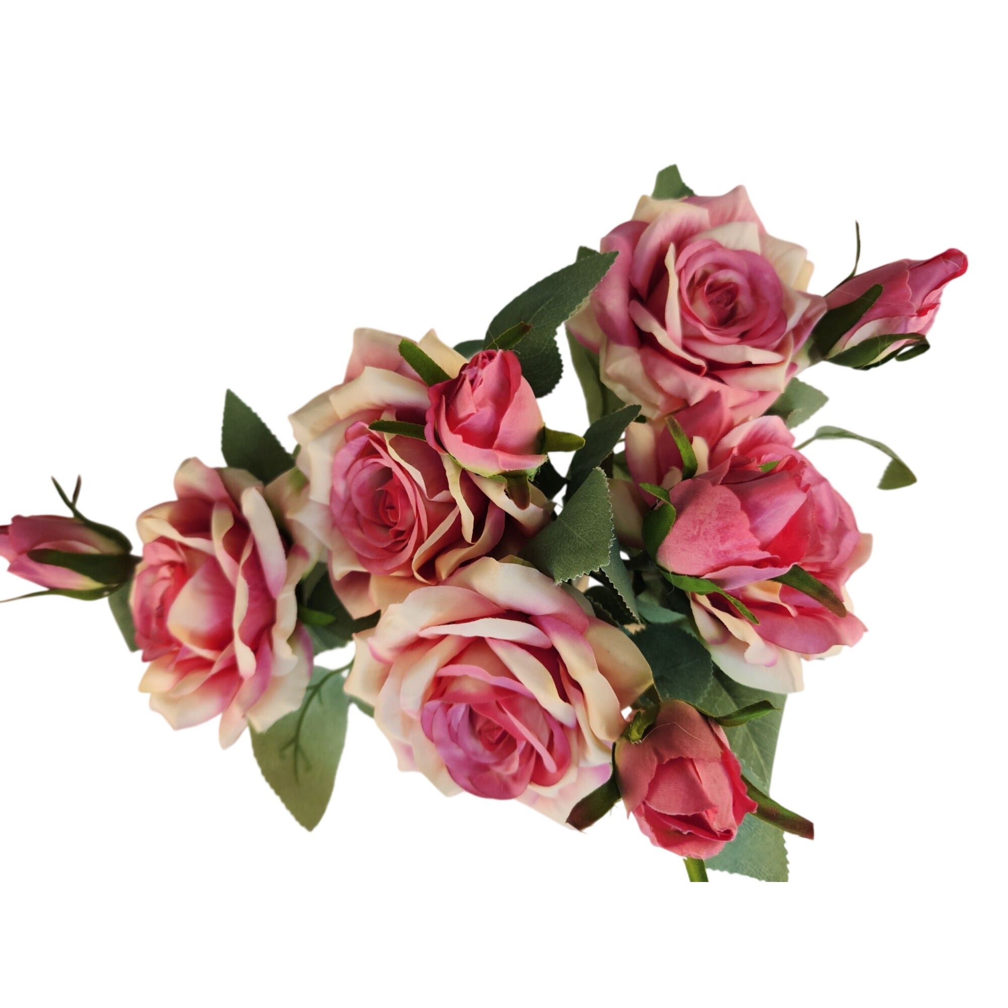 Artificial Pink Rose Stem Faux Flower Modern Wedding Floral Home Decor Accent
