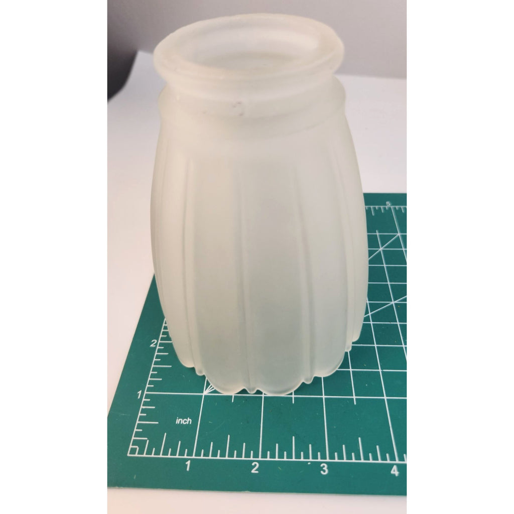 Vintage Frosted Glass Light Shade 4.5 Inch, Scalloped Chandelier Bulb Cover, Retro Sconce Shade, Replacement Glass Globe