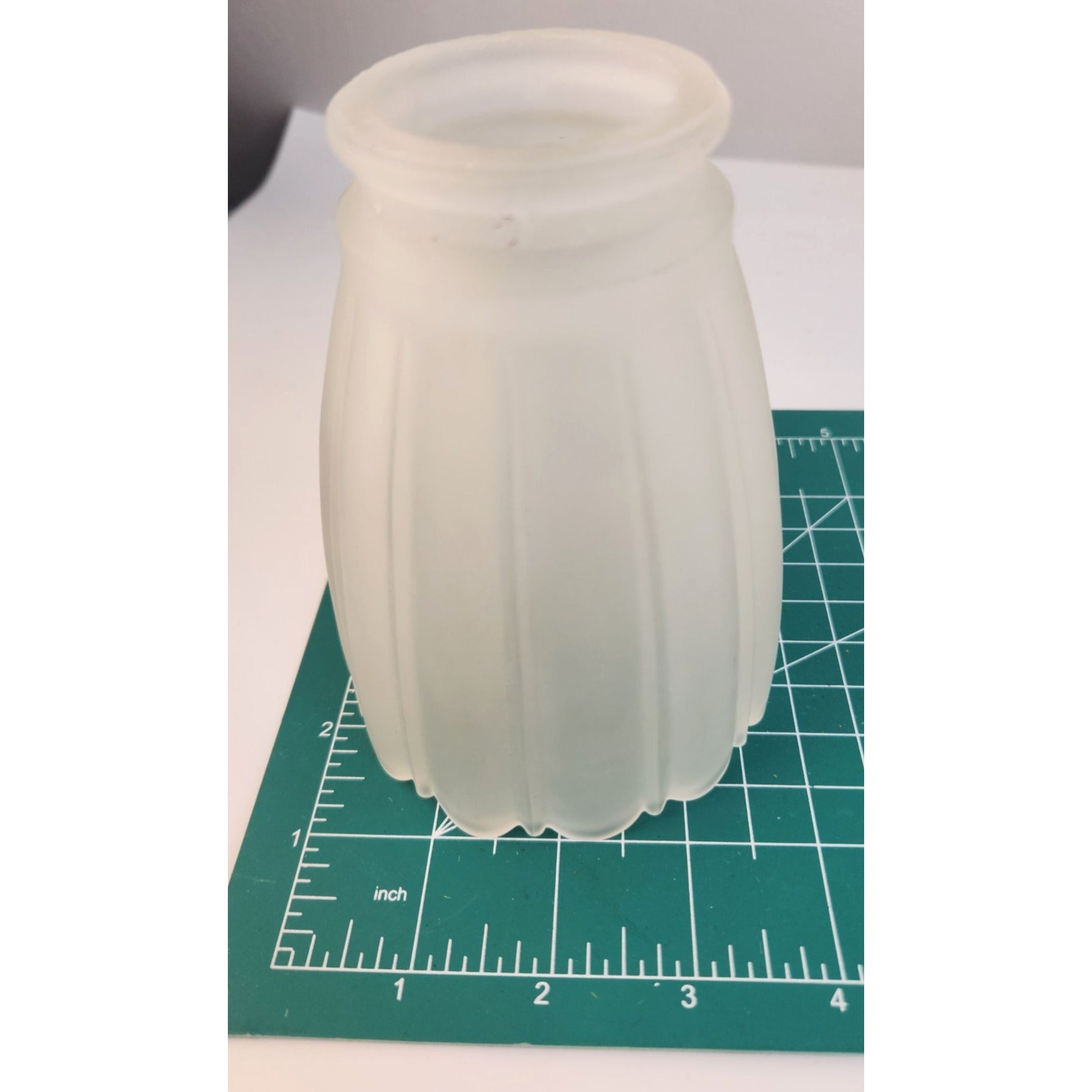 Vintage Frosted Glass Light Shade 4.5 Inch, Scalloped Chandelier Bulb Cover, Retro Sconce Shade, Replacement Glass Globe