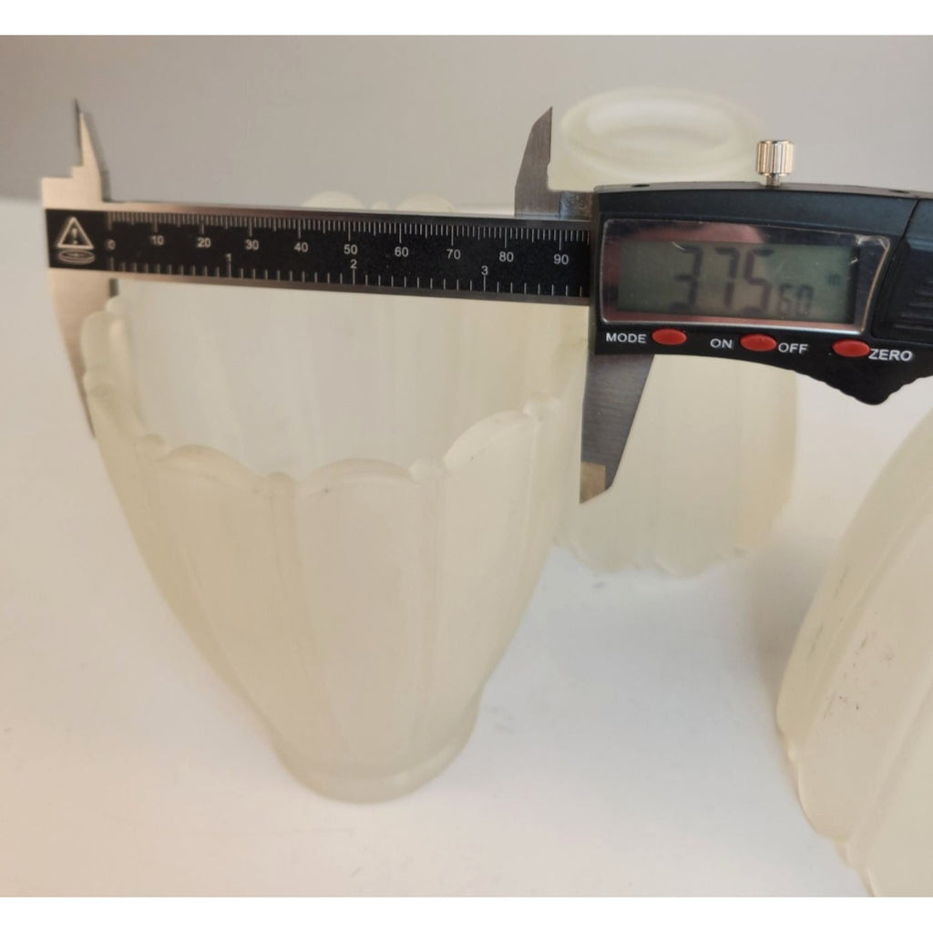 Vintage Frosted Glass Light Shade 4.5 Inch, Scalloped Chandelier Bulb Cover, Retro Sconce Shade, Replacement Glass Globe