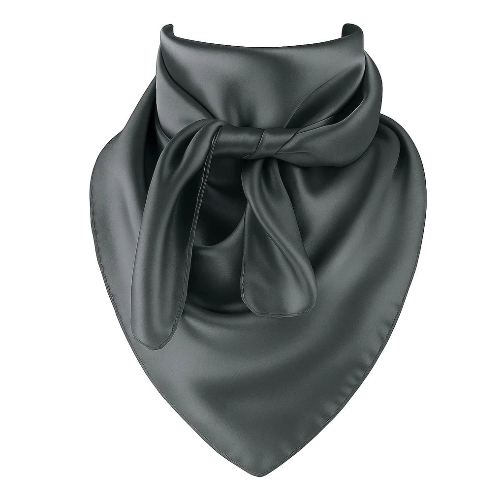 Dark Gray Wild Rag Scarf 23x23" Satin Western Accessory Cowgirl or Cowboy
