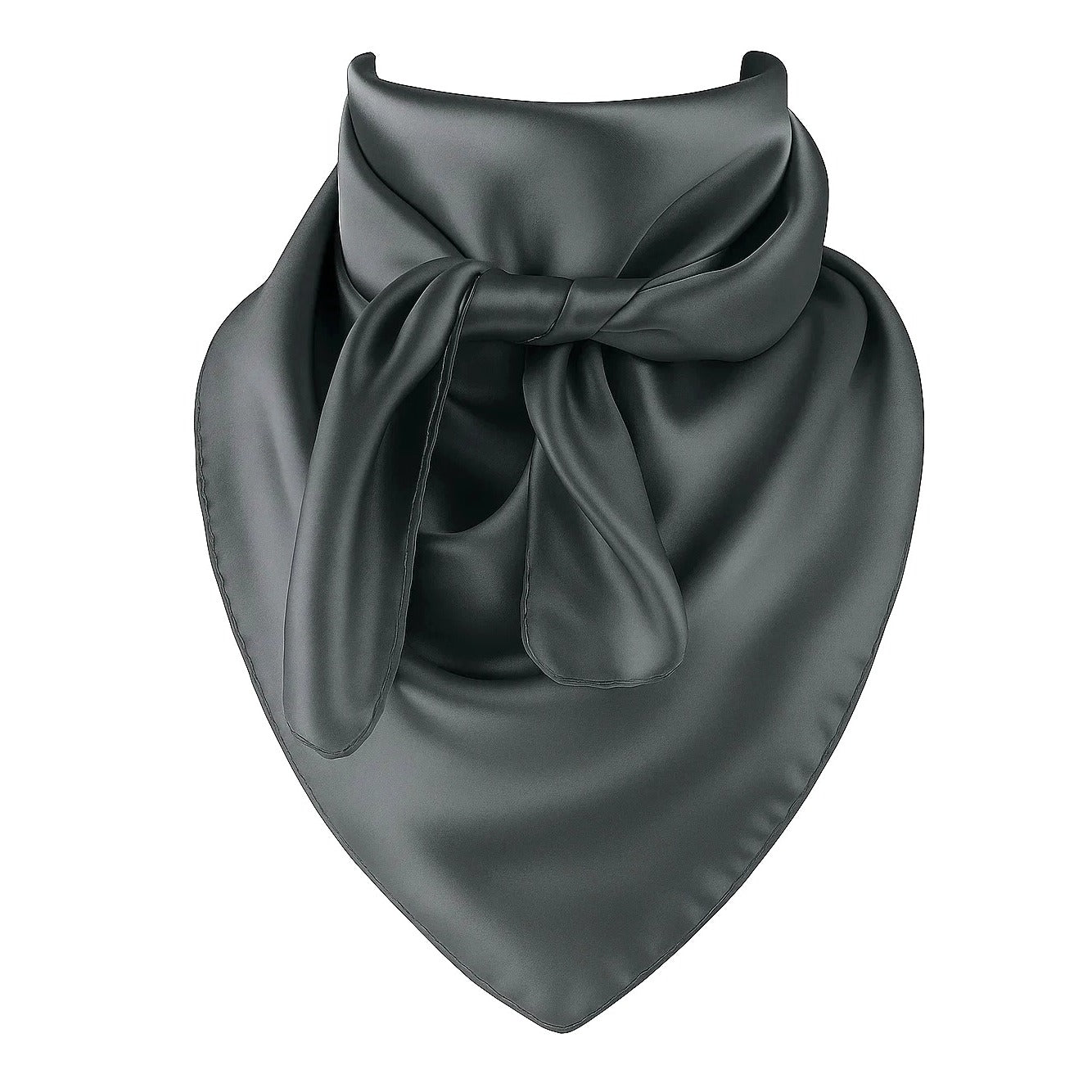 Dark Gray Wild Rag Scarf 23x23" Satin Western Accessory Cowgirl or Cowboy