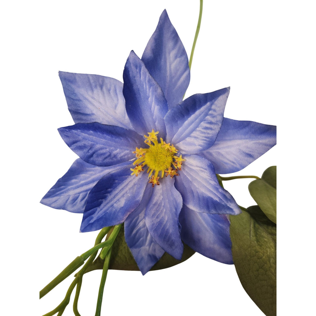 Blue Clematis Artificial Flowers 3 Stems Faux Clematis Spray Periwinkle Blue Wedding Floral Decor