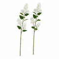 Artificial White Lilac Look Stems Set of 2, 30 Inch Faux Filler Flowers, Cottage Farmhouse Floral Stems for Arrangements