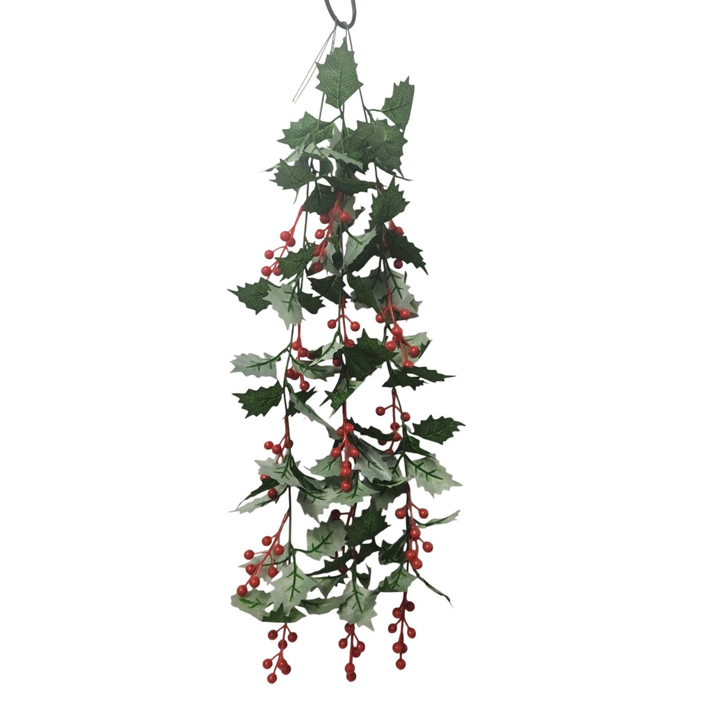 29-Inch Artificial Holly Berry Hanging Stems, Set of 3 Christmas Decor