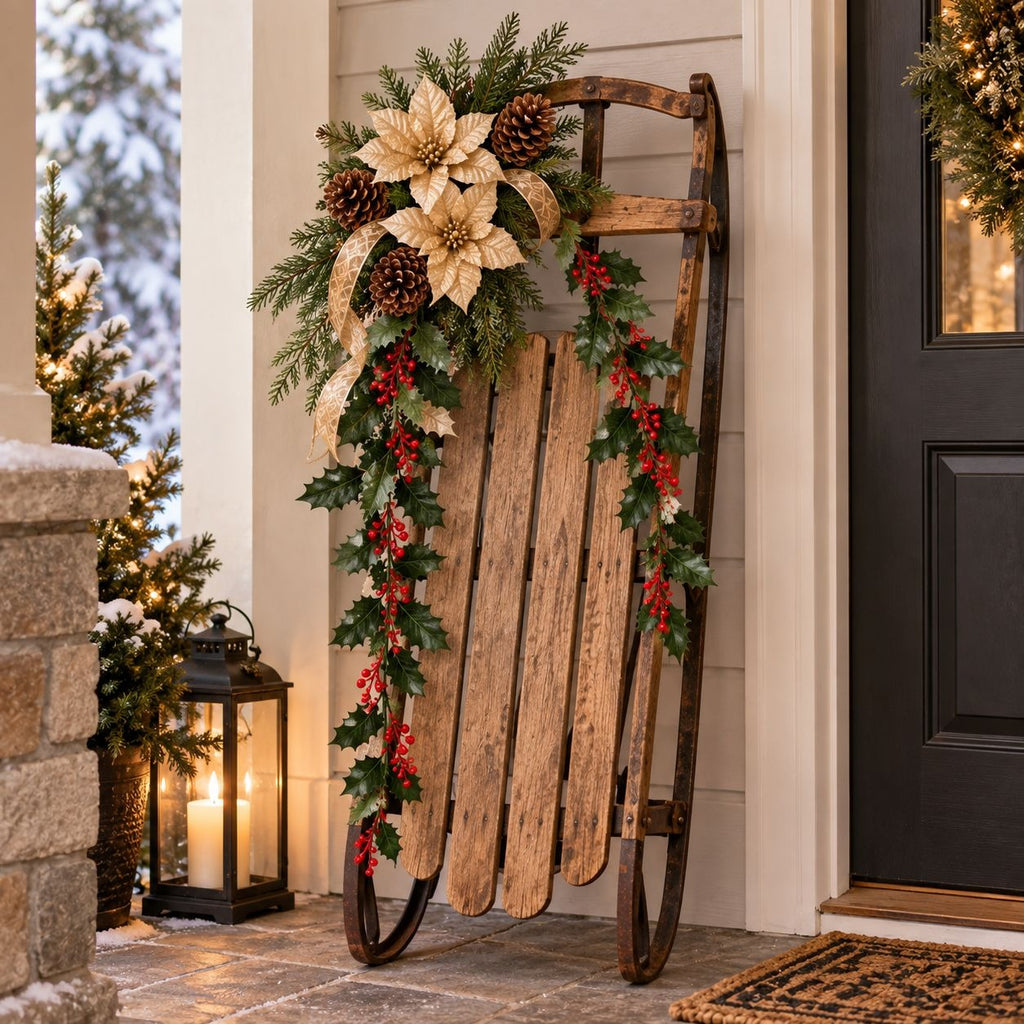 29-Inch Artificial Holly Berry Hanging Stems, Set of 3 Christmas Decor