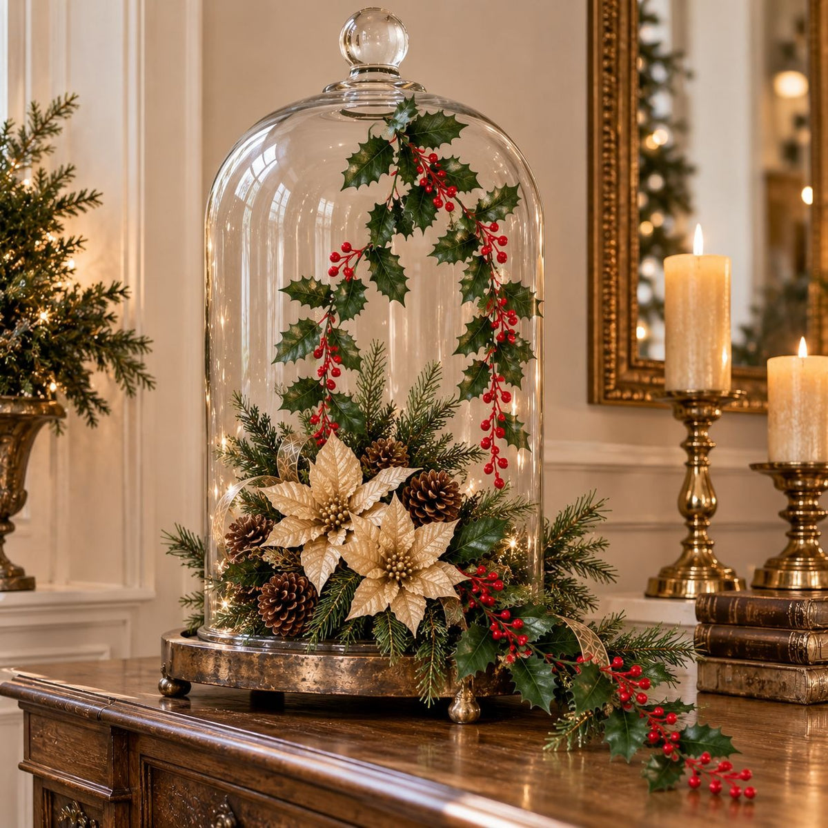 29-Inch Artificial Holly Berry Hanging Stems, Set of 3 Christmas Decor