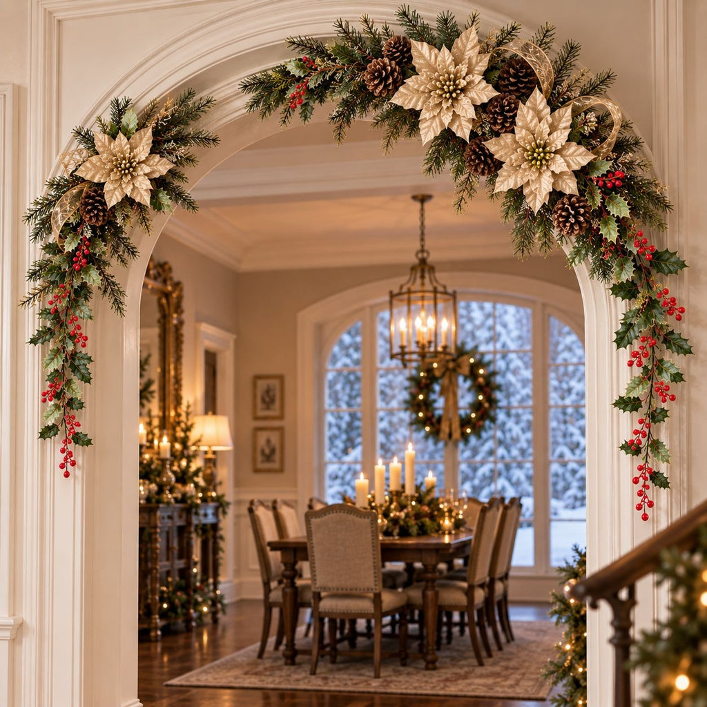 29-Inch Artificial Holly Berry Hanging Stems, Set of 3 Christmas Decor