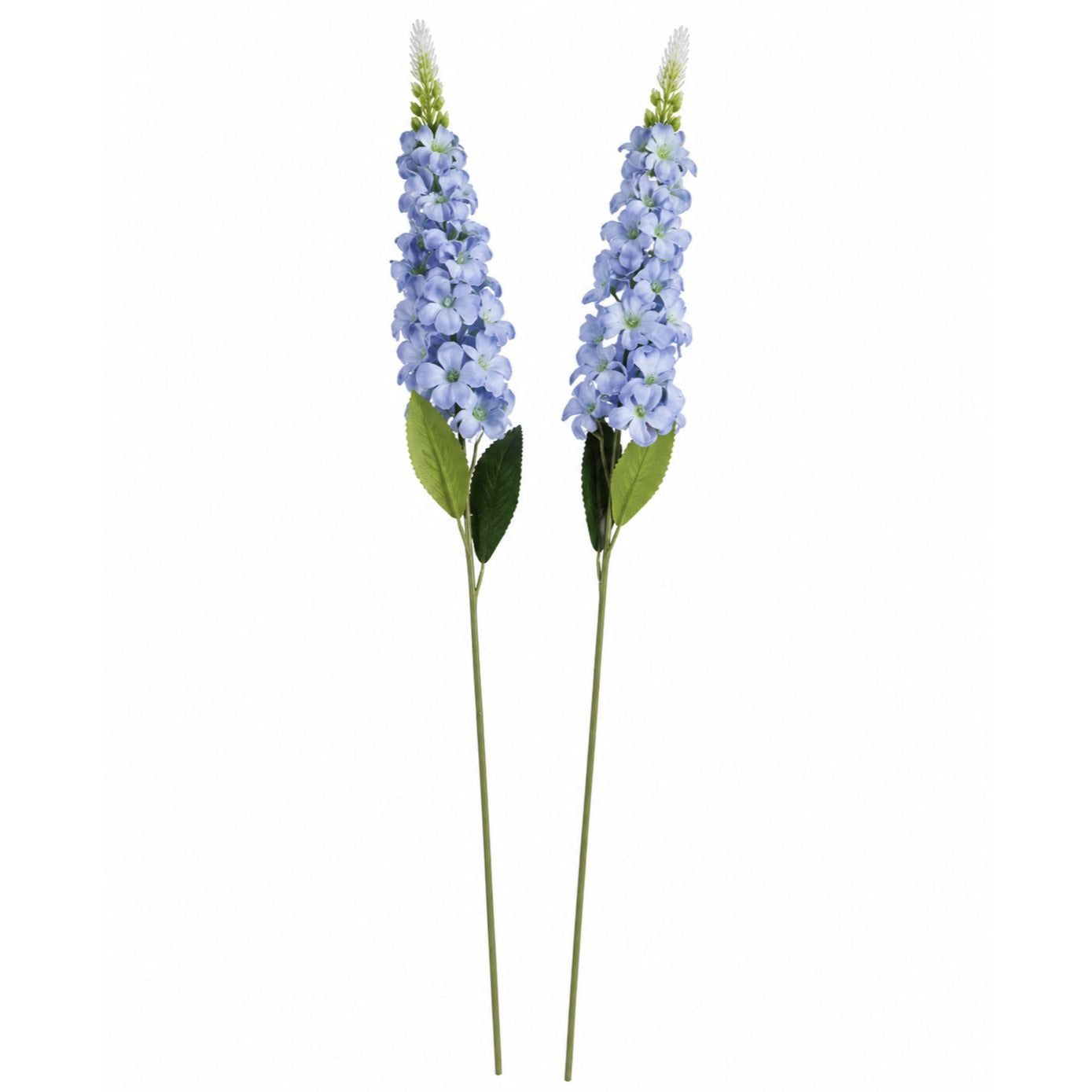Light Blue Snapdragon Stems Set of 2 Artificial Larkspur Spike Flowers 26 Inch Faux Floral for Spring Summer Home Decor