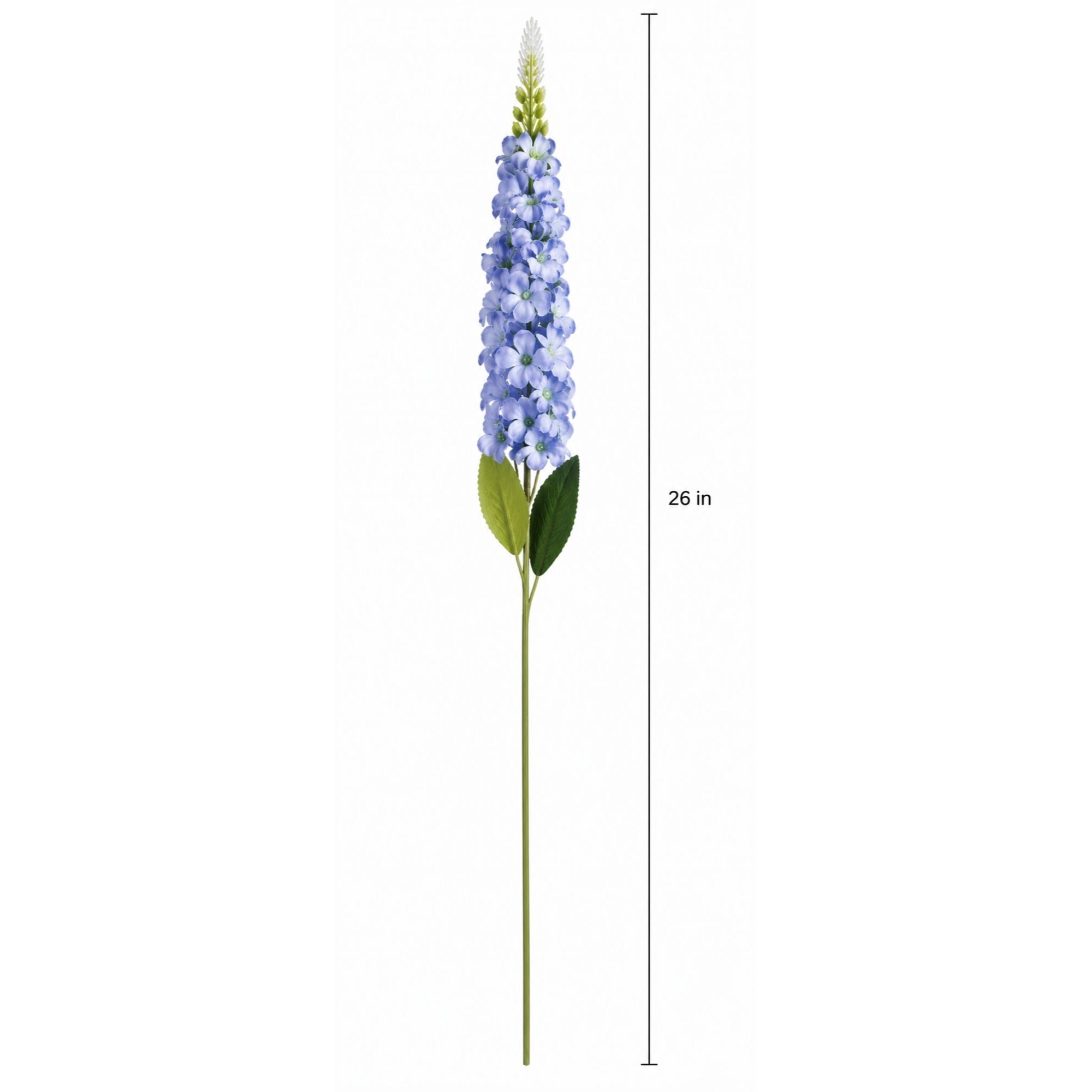 Light Blue Snapdragon Stems Set of 2 Artificial Larkspur Spike Flowers 26 Inch Faux Floral for Spring Summer Home Decor