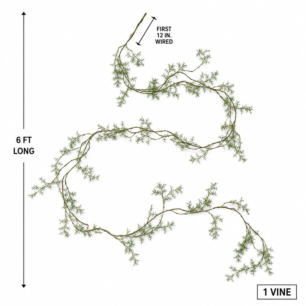 6 Ft Faux Draping Vine Garland Trailing Greenery Farmhouse Window Wedding Arch Decor