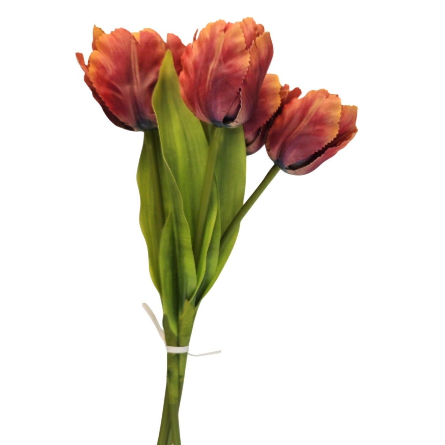 Terracotta Faux Tulip Bundle Fringed Edge Silk Artificial Flowers Boho Wedding Decor