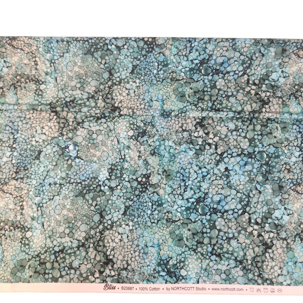 Northcott Bliss B23887 Blue Teal Cotton Quilt Backing Fabric 44 x 108 Inch
