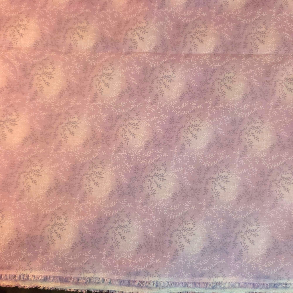 Lavender Purple Cotton Fabric, 108-Inch Wide, 3.5 Yards, Leaf Vine