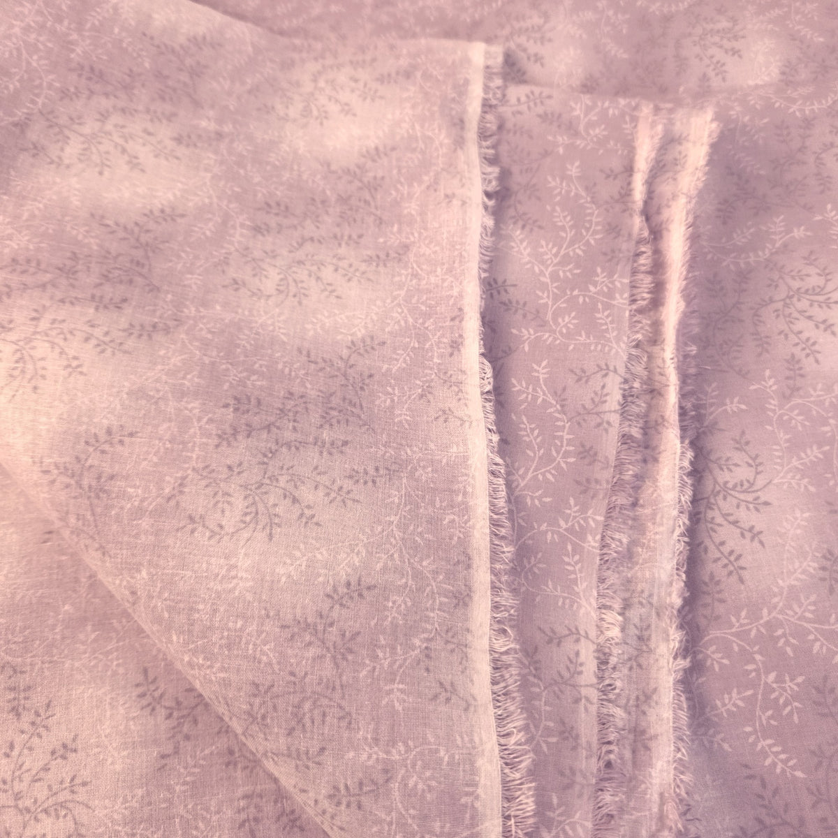 Lavender Purple Cotton Fabric, 108-Inch Wide, 3.5 Yards, Leaf Vine